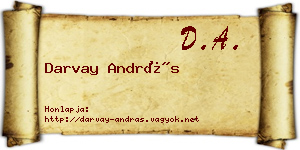 Darvay András névjegykártya